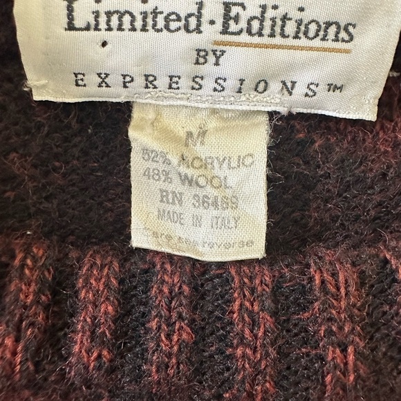 Men’s pre own as is wool made in Italy size M knit limited edition Expressions - Picture 3 of 4